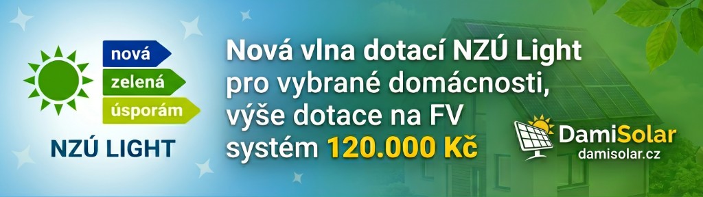 Nová vlna dotací NZÚ Light pro vybrané domácnosti, výše dotace na FV systém 120.000 Kč